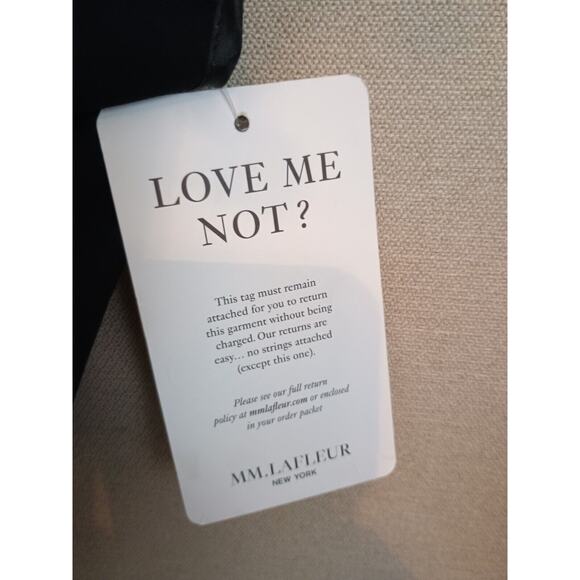 MM LaFleur Dress Womens 8 Black Tory Faux Wrap Career Professional Classic Dress - Picture 10 of 11